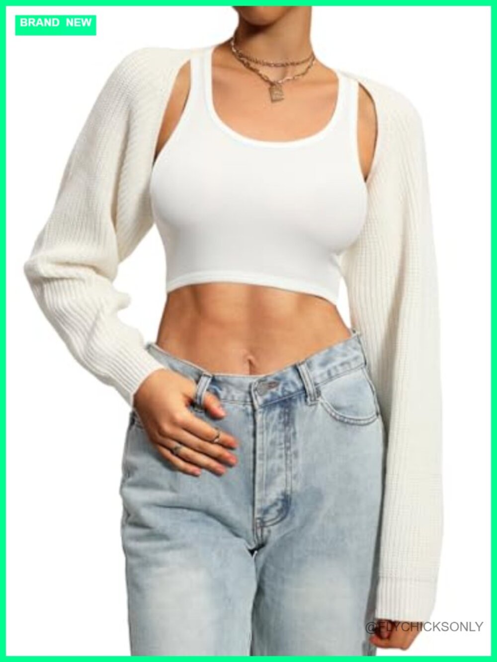 Women's Knit Bolero Shrug Sweater Cropped Cardigan Loose Fit